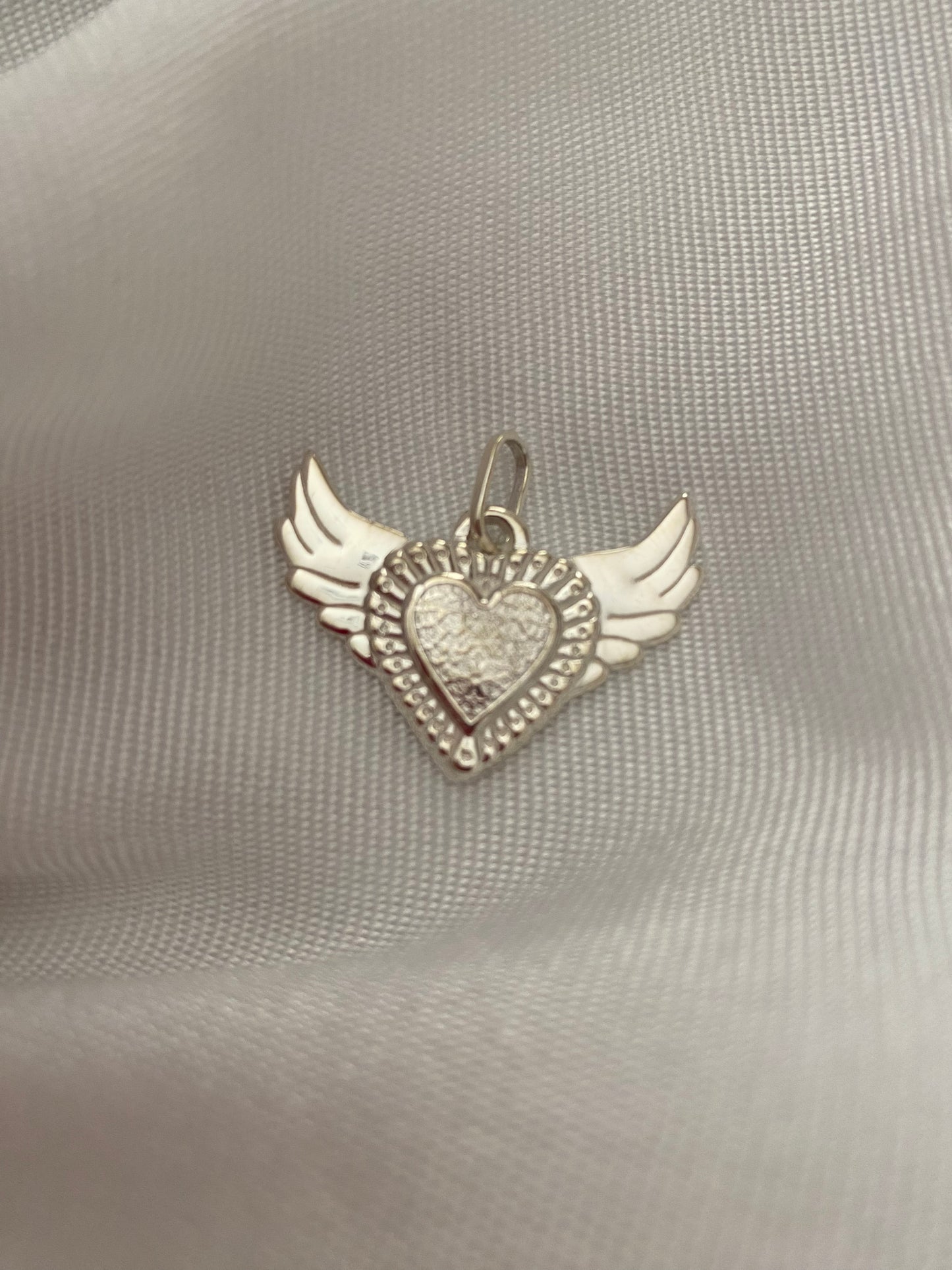 .925 Silver Heart with Wings Pendant with chain