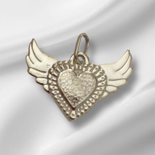 .925 Silver Heart with Wings Pendant with chain