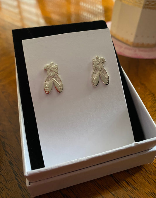 .925 Silver Ballerina Shoes Earrings