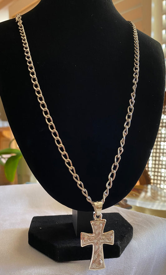 9.25 Silver Broad-Braided-Link Chain